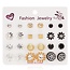 Fako Bijoux® - 12 Paar Oorbellen Op Kaart - Steker - Mix - 12 Paar - Flower Power