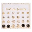 Fako Bijoux® - 12 Paar Oorbellen Op Kaart - Steker - Mix - 12 Paar - Peace & Love