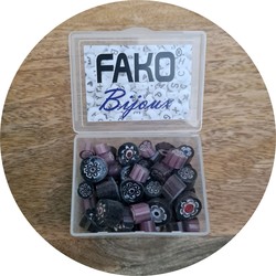 Fako Bijoux® - Millefiori Glas - Sieraden Maken - 7-12mm - 50 Gram - Paars