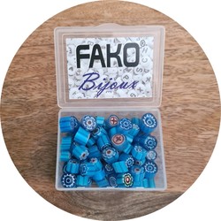 Fako Bijoux® - Millefiori Glas - Sieraden Maken - 7-12mm - 50 Gram - Lichtblauw