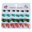 Fako Bijoux® - 12 Paar Oorbellen Op Kaart - Steker - Parel - Acryl - Mix Kleuren - 12 Paar