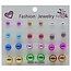 Fako Bijoux® - 12 Paar Oorbellen Op Kaart - Steker - Parel - Acryl - Shiny Mix - 12 Paar
