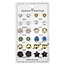 Fako Bijoux® - 12 Paar Oorbellen Op Kaart - Steker - Mix - 12 Paar - Jaarkaart - Love