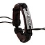 Fako Bijoux® - Armband - Leder - I Love Jesus Smal - Bruin/Zwart