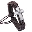 Fako Bijoux® - Armband - Leder - Kruis Bedel - Bruin