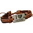 Fako Bijoux® - Armband - Leder - I Love Jesus - Bruin
