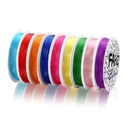Fako Bijoux® - 10 Rollen Gekleurd Elastisch Nylon Draad - Sieraden Maken - 0.6mm - 10x10 Meter - Mix - 10 Stuks