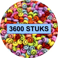 Fako Bijoux® - Emoji / Smiley Kralen Bulk - Acryl - 7mm - Sieraden Maken - 3600 Stuks - Mix