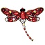 Fako Bijoux® - Broche - Libelle - XXL - 67x94mm - Rood
