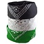Fako Bijoux® - 3-Pack Paisley Bandana - Boeren Zakdoek - Hoofdband - Classic Paisley - Zwart, Wit & Groen