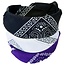 Fako Bijoux® - 3-Pack Paisley Bandana - Boeren Zakdoek - Hoofdband - Classic Paisley - Zwart, Wit & Donkerpaars