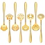 Fako Bijoux® - Bloemen Lepels Set - Theelepel / Koffielepel - 12cm - Goud - 8 Stuks