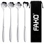 Fako Bijoux® - 4 Lange Lepels Bloem Motief - Latte Macchiato - Longdrink - Cocktail - Dessert - IJs - Koffie - Zilver - 4 Stuks - Bewaarzakje
