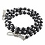 Fako Bijoux® - Brillenkoord - Ketting - Balletjes - 4mm - 65cm - Zwart/Zilver