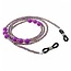 Fako Bijoux® - Brillenkoord - Ketting - Glaskraaltjes - 2mm - 65cm - Paars