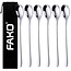 Fako Bijoux® - 6 Lange HQ Lepels - Latte Macchiato - Longdrink - Cocktail - Dessert - IJs - Koffie - Zilver - 6 Stuks