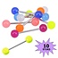 Fako Bijoux® - Barbell Tongpiercing - "Glow in the Dark" - Stainless Steel - 25mm - 10 Stuks