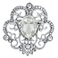 Fako Bijoux® - Broche - Amalia Met Druppel - 38x40mm - Zilverkleurig