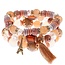 Fako Bijoux® - Armband Set - Boho - Bohemian - Eiffeltoren - Beige