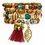 Fako Bijoux® - Armband Set - Boho - Bohemian - Olifant - Rood