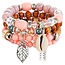 Fako Bijoux® - Armband Set - Boho - Bohemian - Schelp - Roze