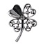 Fako Bijoux® - Broche - Klavertje Vier - Zilver Strass - 40x54mm - Zilverkleurig