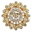 Fako Bijoux® - Broche - Ster Bloem - XXL - 71x71mm - Goudkleurig