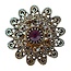 Fako Bijoux® - Broche - Bloem Retro - 32x32mm - Roze/Rood