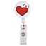 Fako Bijoux® - Badgehouder - Sleutel Houder - Rolspeld - Verpleegster - Zuster - Rond - Hart Siliconen - Wit