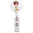 Fako Bijoux® - Badgehouder - Sleutel Houder - Rolspeld - Verpleegster - Zuster - Rond - Zuster Verbanddoos - Wit