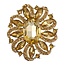 Fako Bijoux® - Broche - Bloem - Ovaal - XXL - 57x65mm - Goud