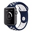Fako® - Siliconen Band Voor Apple Watch - Series 1/2/3/4 - 38-40mm - Blauw/Wit