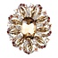 Fako Bijoux® - Broche - Bloem - Ovaal - XXL - 57x65mm - Champagne