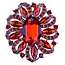 Fako Bijoux® - Broche - Bloem - Ovaal - XXL - 57x65mm - Rood