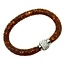 Fako Bijoux® - Armband - Sterrenstof Disco Dots - Beige/Bruin