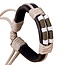 Fako Bijoux® - Armband - Leder - Spiraal - Zwart