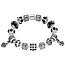 Fako Bijoux® - Bedelarmband - Verzilverd Deluxe - Zwart