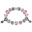 Fako Bijoux® - Bedelarmband - Verzilverd Deluxe - Roze