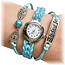 Fako® - Armband Horloge - Multi Uiltjes Sister - Lichtblauw