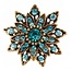 Fako Bijoux® - Broche - Ster Bloem Retro - 32x32mm - Blauw