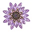 Fako Bijoux® - Broche - Ster Bloem Glas - 55x55mm - Paars