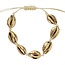 Fako Bijoux® - Armband - Schelpjes - Goud - Wit