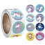 Fako Bijoux® - 500 Stickers Op Rol - 2.5cm - Eenhoorn / Unicorn Tekst - Beloningsstickers - Stickers Kinderen - Sluitsticker - Sluitzegel - 25mm
