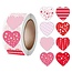 Fako Bijoux® - 500 Stickers Op Rol - 2.5cm - Hart / Hartjes Mix Rood - Beloningsstickers - Stickers Kinderen - Sluitsticker - Sluitzegel - 25mm