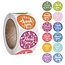 Fako Bijoux® - 500 Stickers Op Rol - 2.5cm - Thank You Mix - Bedankt Stickers - Sluitsticker - Sluitzegel - 25mm