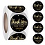 Fako Bijoux® - 500 Stickers Op Rol - 2.5cm - Thank You For Your Order Zwart/Goud - Bedankt Stickers - Sluitsticker - Sluitzegel - 25mm