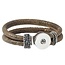 Fako Bijoux® - Armband - Click Buttons - Slang - Beige/Goud