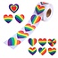 Fako Bijoux® - 500 Stickers Op Rol - 2.5cm - Hart / Hartjes Regenboog Mix - Beloningsstickers - Stickers Kinderen - Sluitsticker - Sluitzegel - 25mm