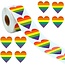 Fako Bijoux® - 500 Stickers Op Rol - 2.5cm - Hart / Hartjes Regenboog Horizon - Beloningsstickers - Stickers Kinderen - Sluitsticker - Sluitzegel - 25mm