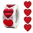 Fako Bijoux® - 500 Stickers Op Rol - 2.5cm - Hart Rood Glitter - Beloningsstickers - Stickers Kinderen - Sluitsticker - Sluitzegel - 25mm